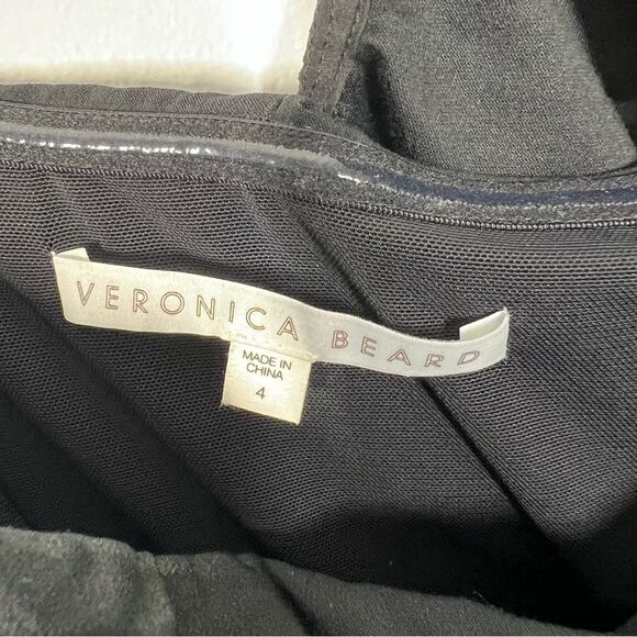 Veronica Beard Women's Size 4 Black Biba Ruffled One-Shoulder Crepe Midi Dress - Picture 8 of 11